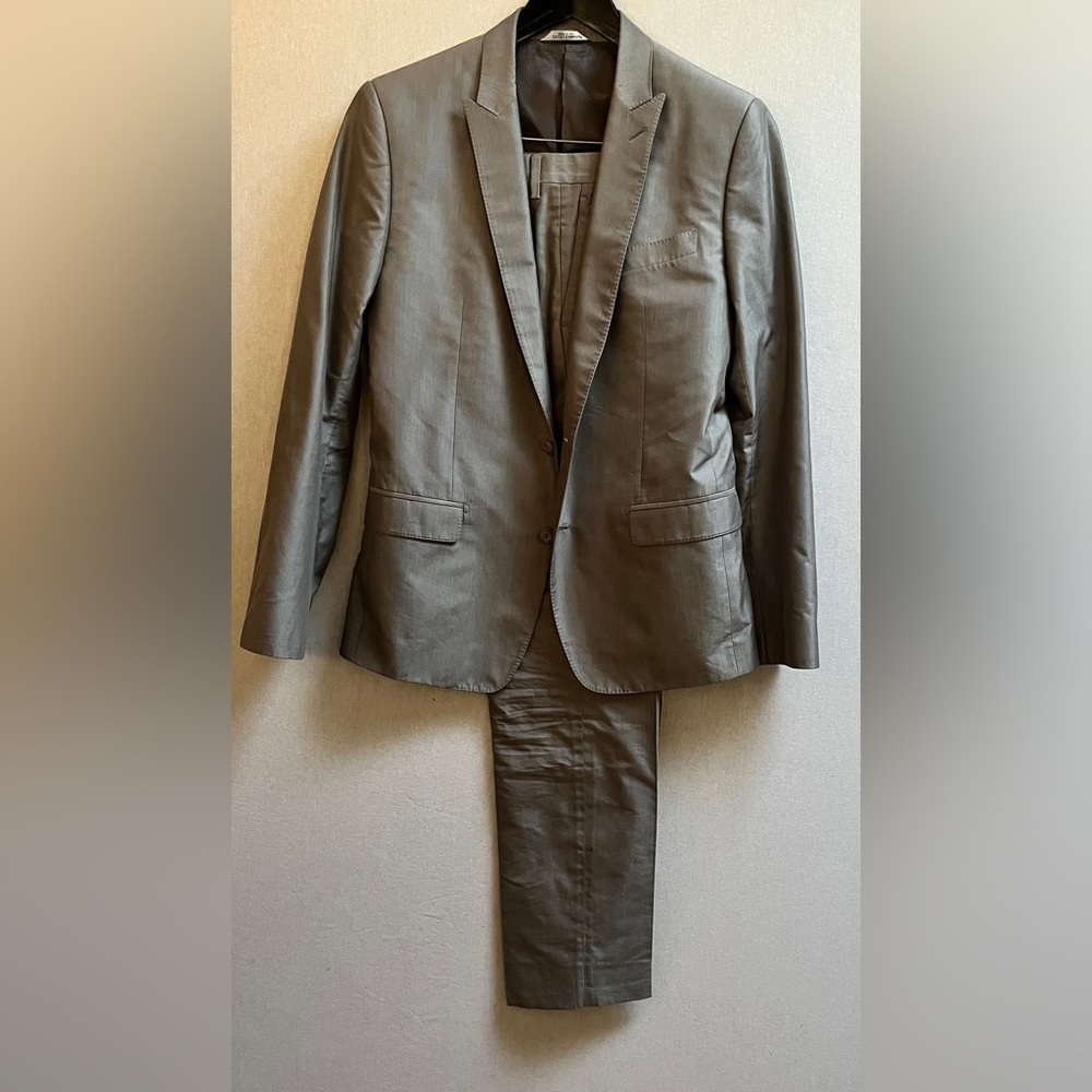 Dolce & Gabbana Martini silk cotton blazer and pants suit Sz 48